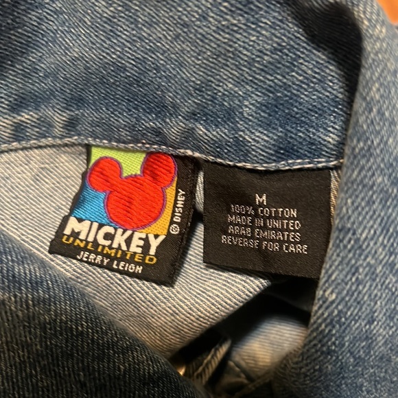 Vintage Mickey Mouse Chore Work Denim Blue Jean Trucker Jacket Men’s Size Medium - Picture 3 of 6